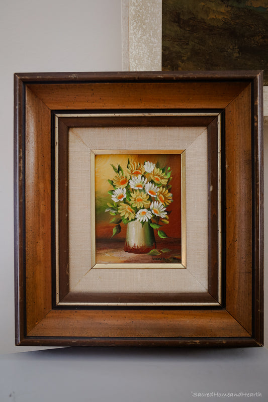 Oil Painting Daisies Frame