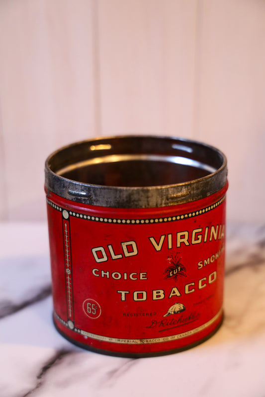 Vintage Tobacco Tin Can with Checkers
