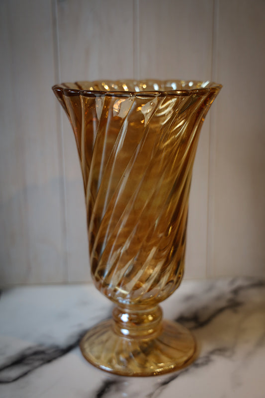 Gold Rose Glass Vase