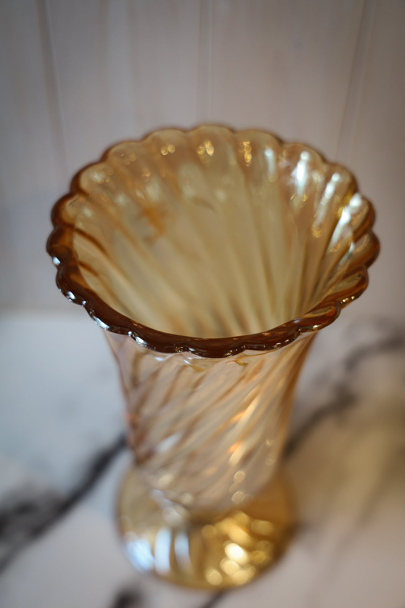 Gold Rose Glass Vase