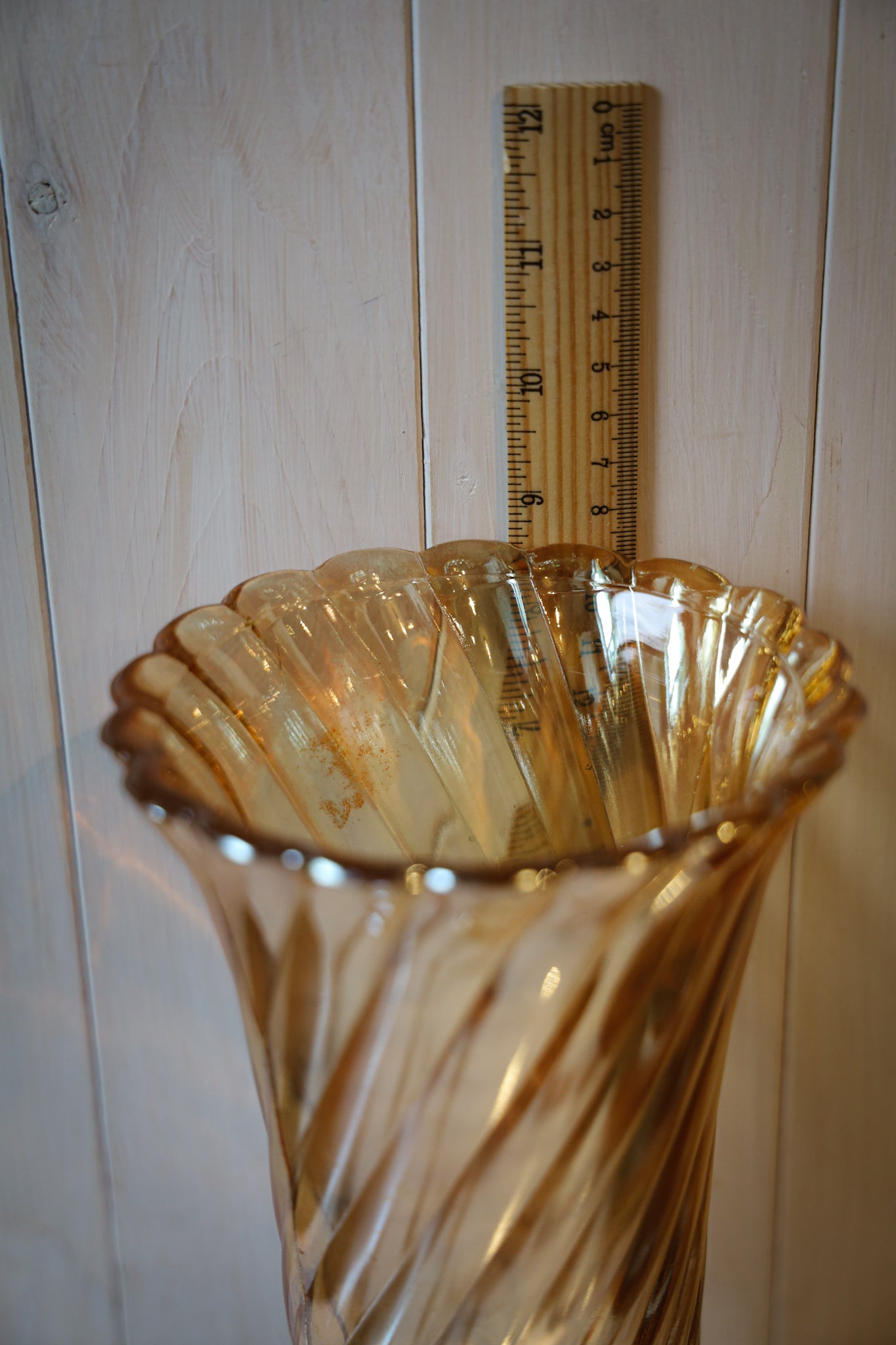 Gold Rose Glass Vase