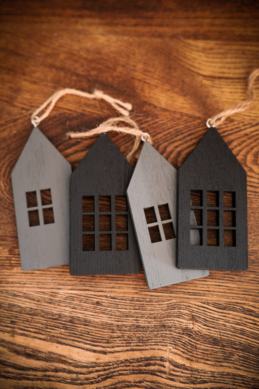 Nordic Houses Ornaments(set of 4)