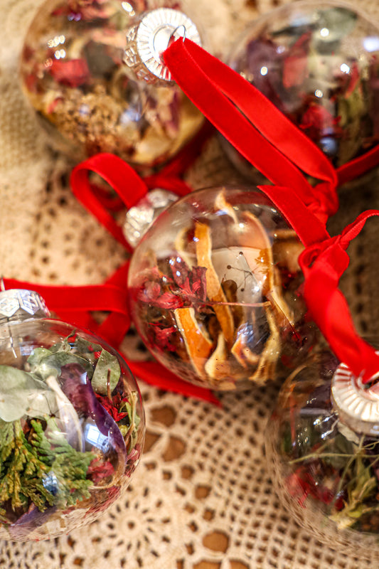 Dried Flower Christmas Ornament(3.5 inch)