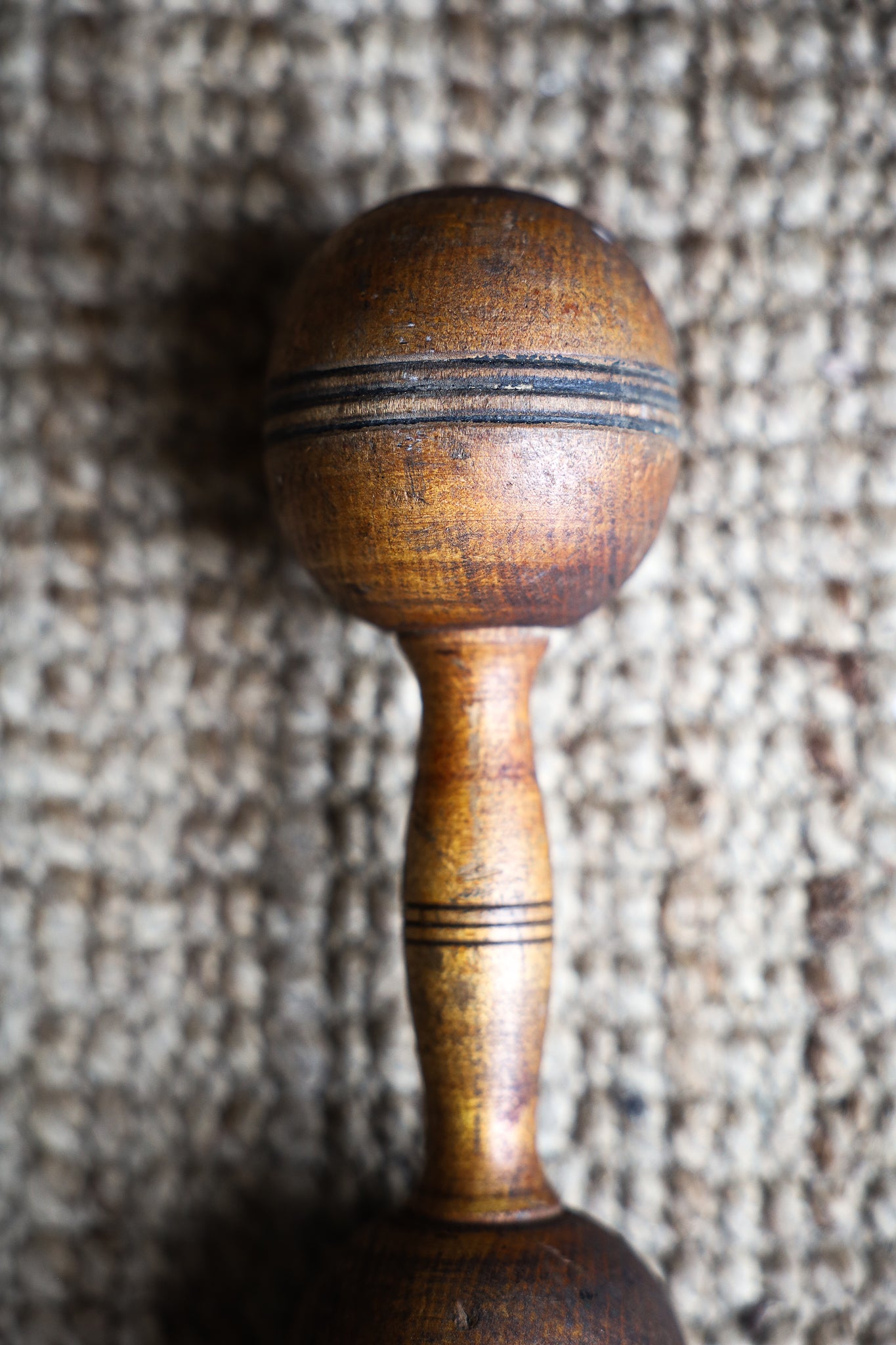 Antique Wooden Dumbbell Weight