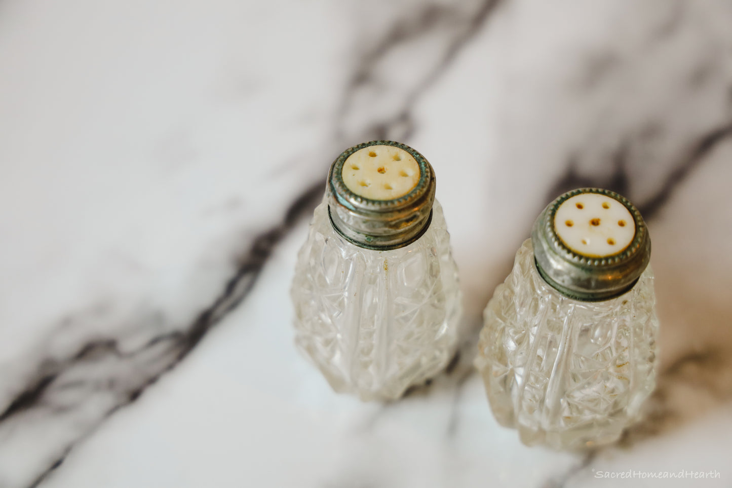 Vintage Glass Salt and Pepper Shakers