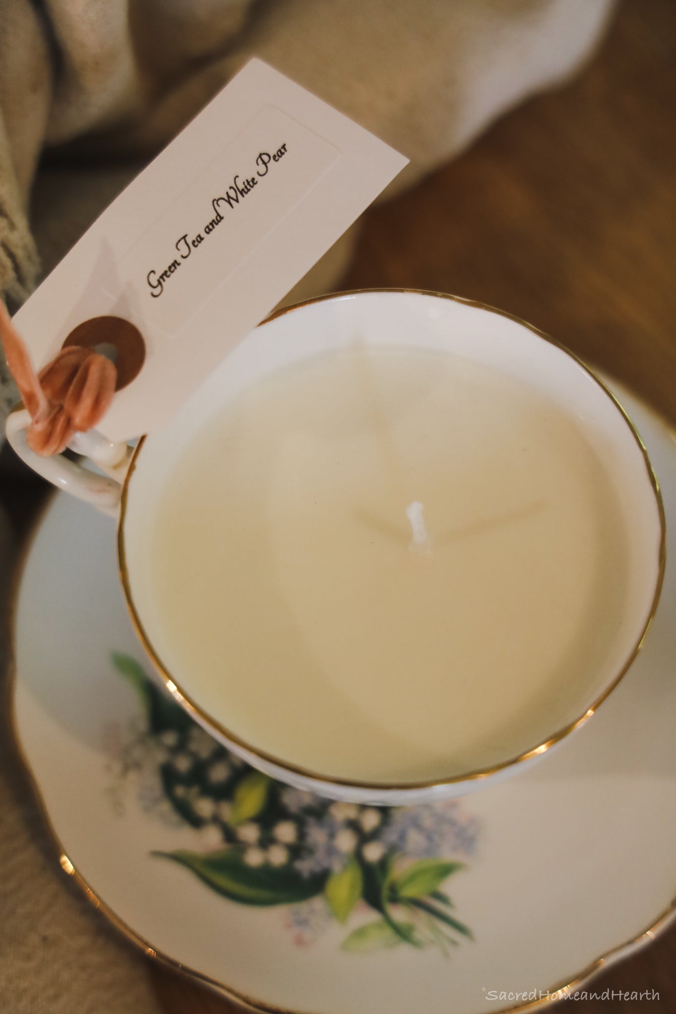 Lily of the Valley Tea cup Candle