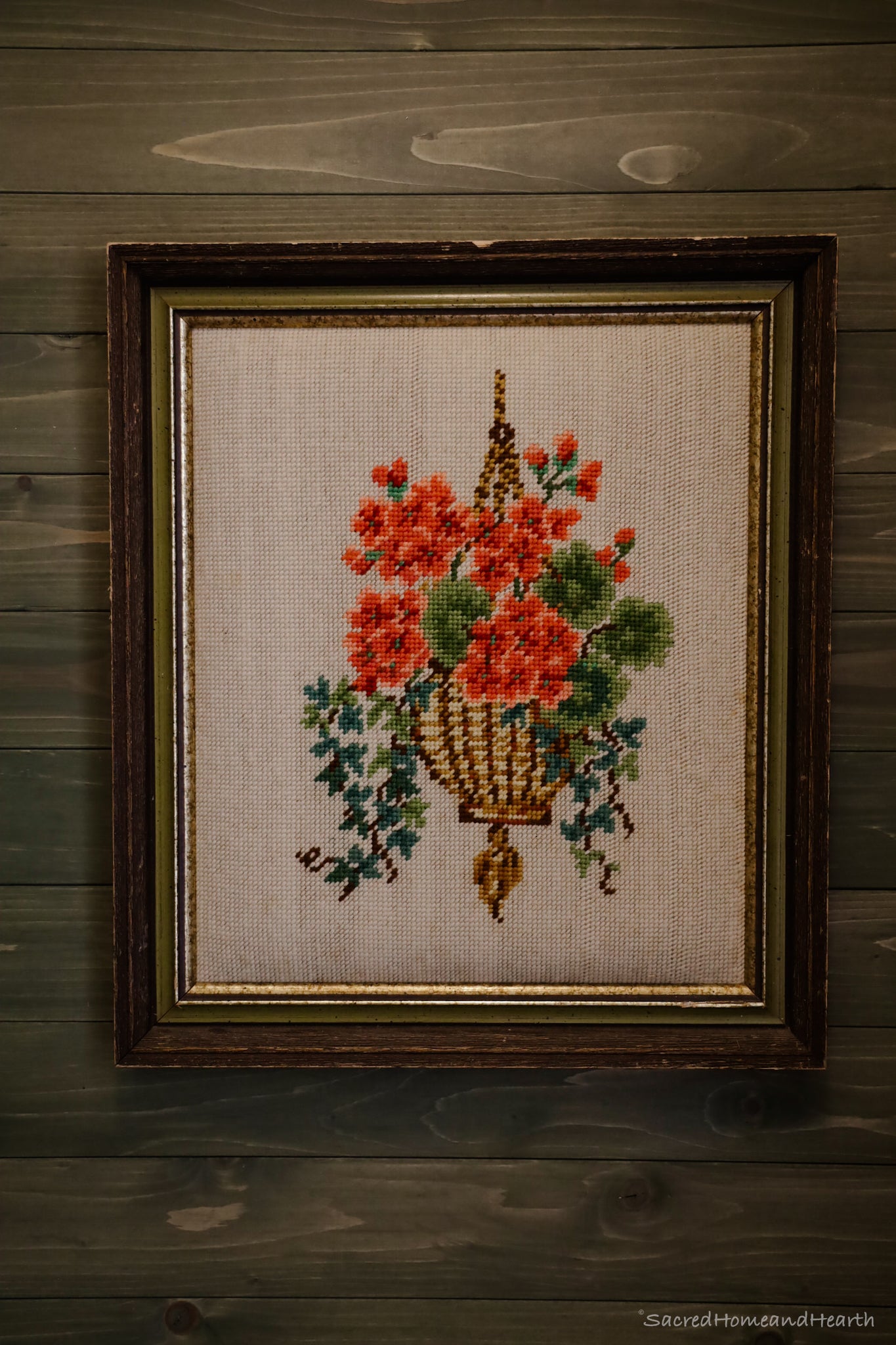Hanging flower basket frame